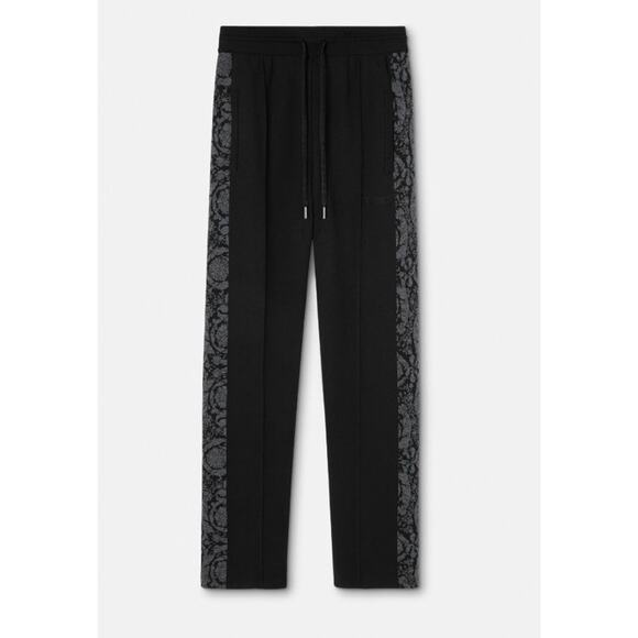 Versace Knit Barocco Jacquard Black Wool/Silk Pants L (50) 1013253 IT NWT $1525 - Picture 2 of 16